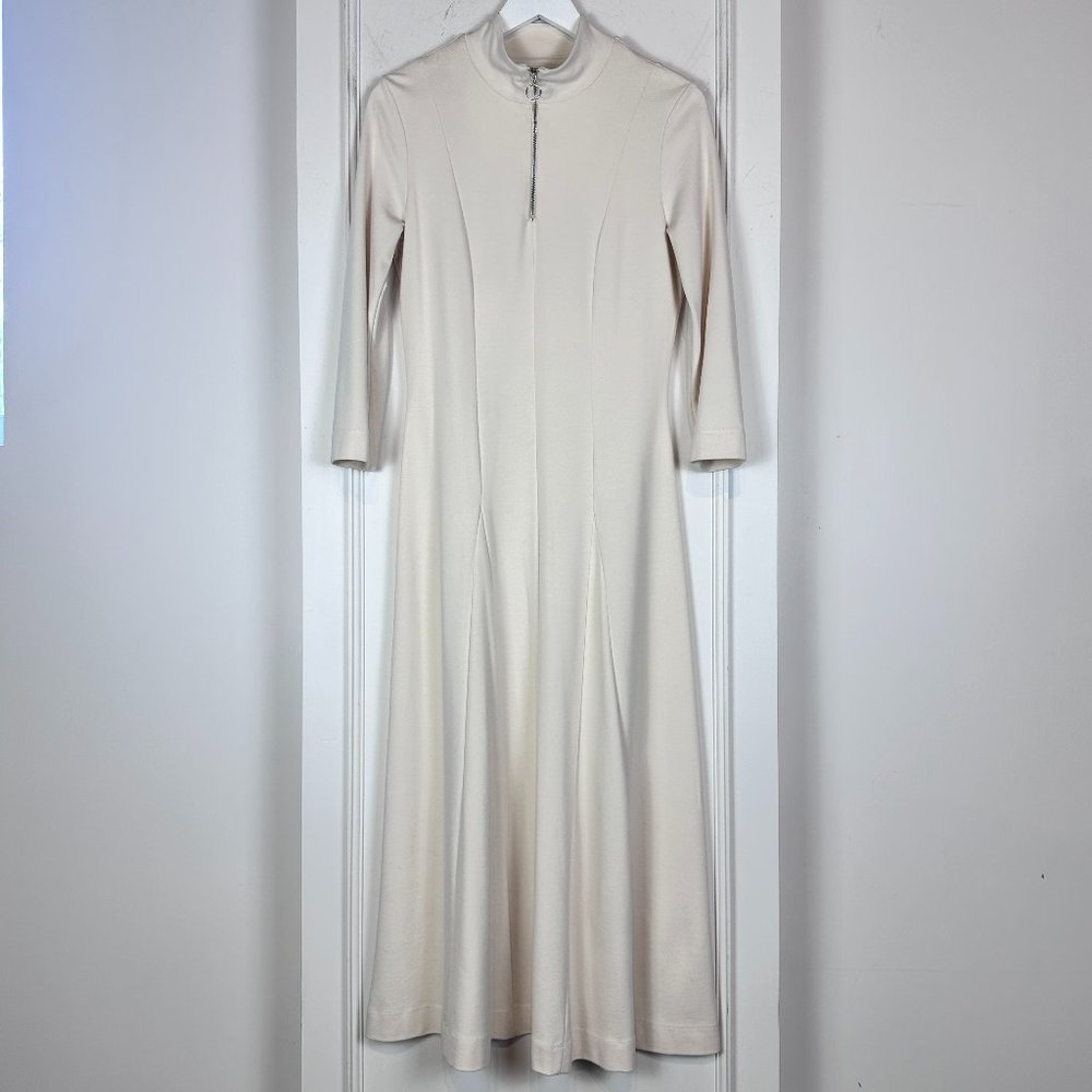 InWear Mock-Neck Quarter-Zip Long-Sleeve Maxi Dress